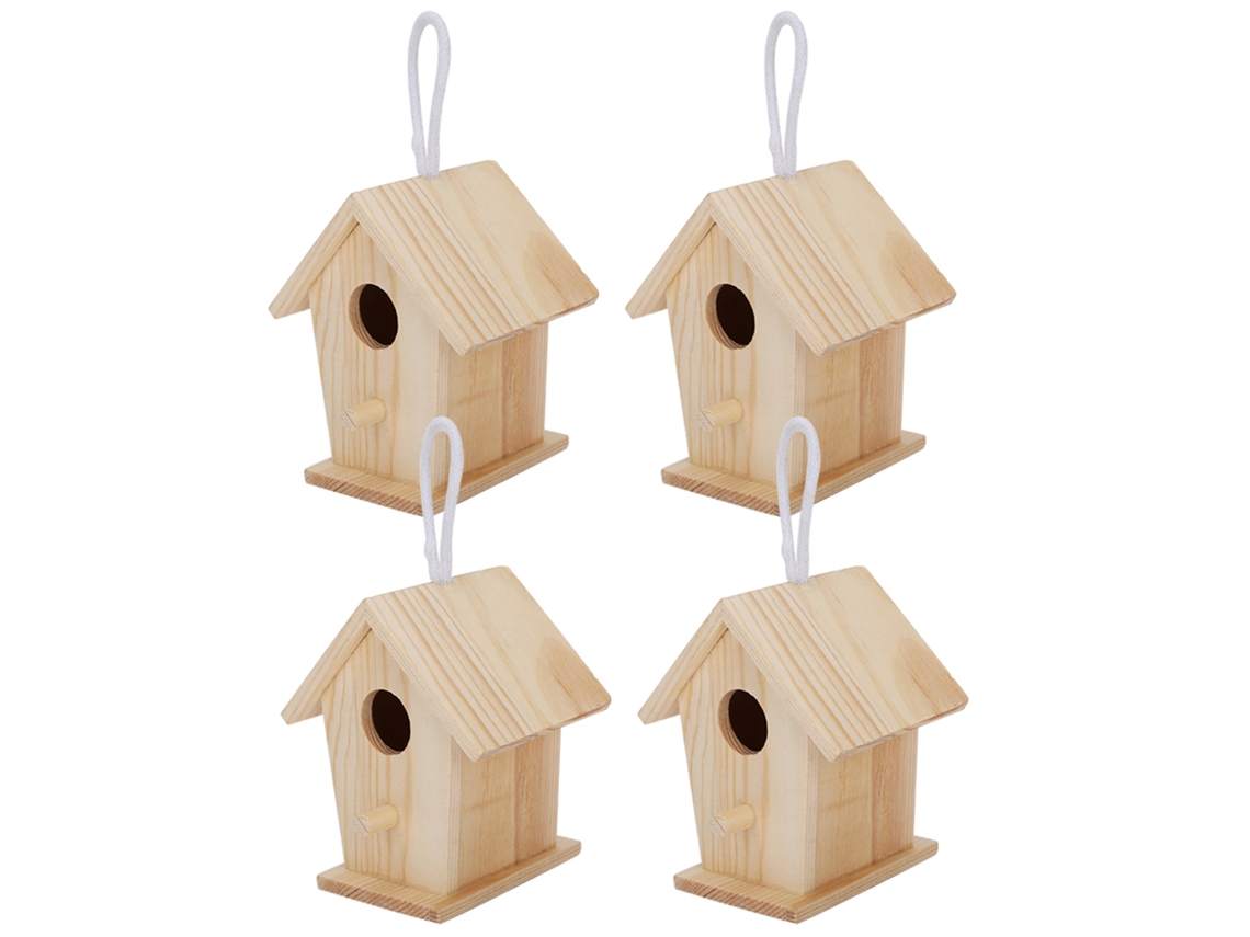 4pcs Ninhos de Pássaros de Madeira Hanging para Jardim S/MARCA