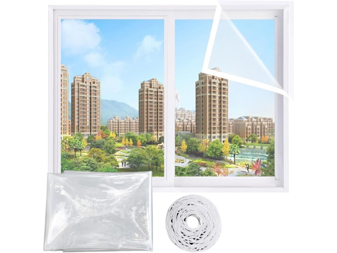 Película Isolante Transparente para Janelas Zeihyeurus, Kits de Isolamento Reutilizáveis Kit Térmico Intern...