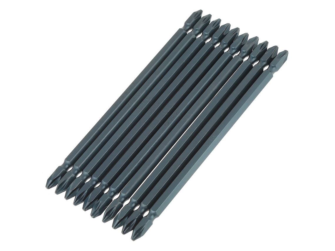 Kit De 10 Bits De Parafusadeira De Aço S2 Bica Cruzada Dupla 1/4 Polegada 150mm Ph2