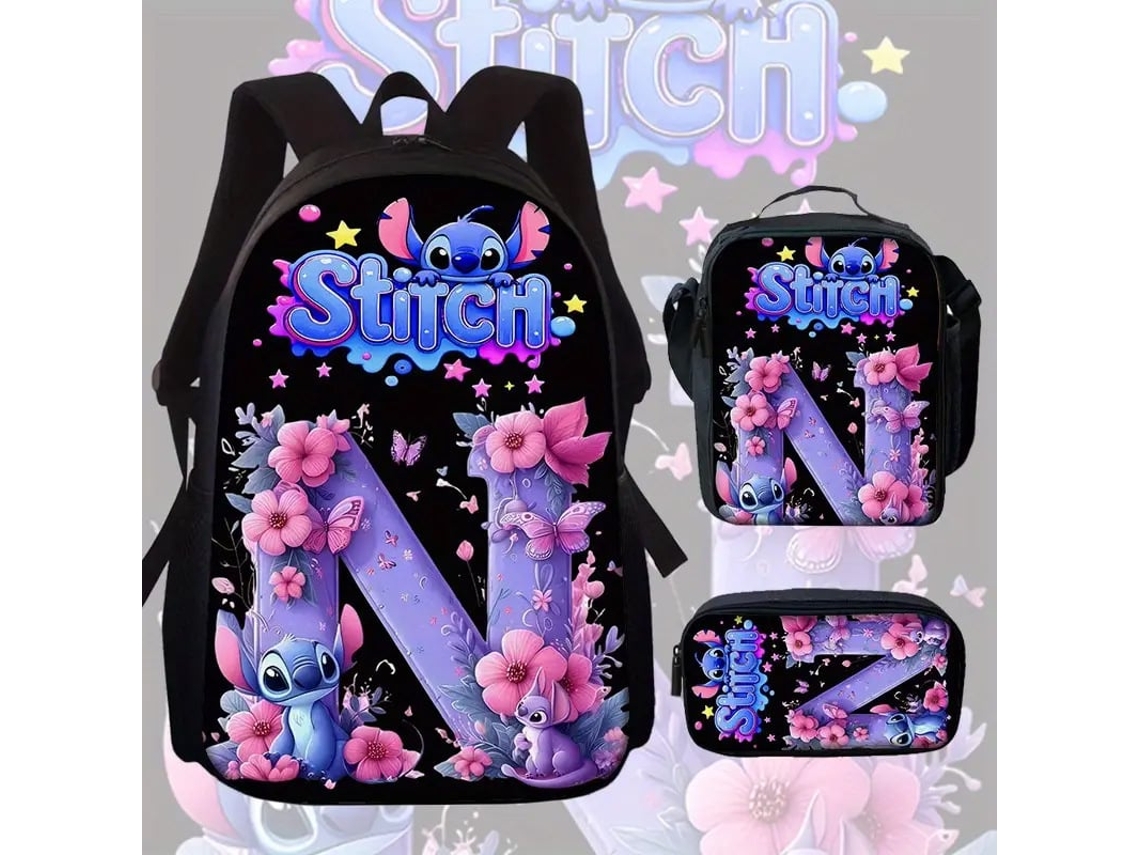 Mochila Escolar Stitch com Ombro, Carga Reduzida, Portátil, Estilo Anime, 47 BRILVIBERA