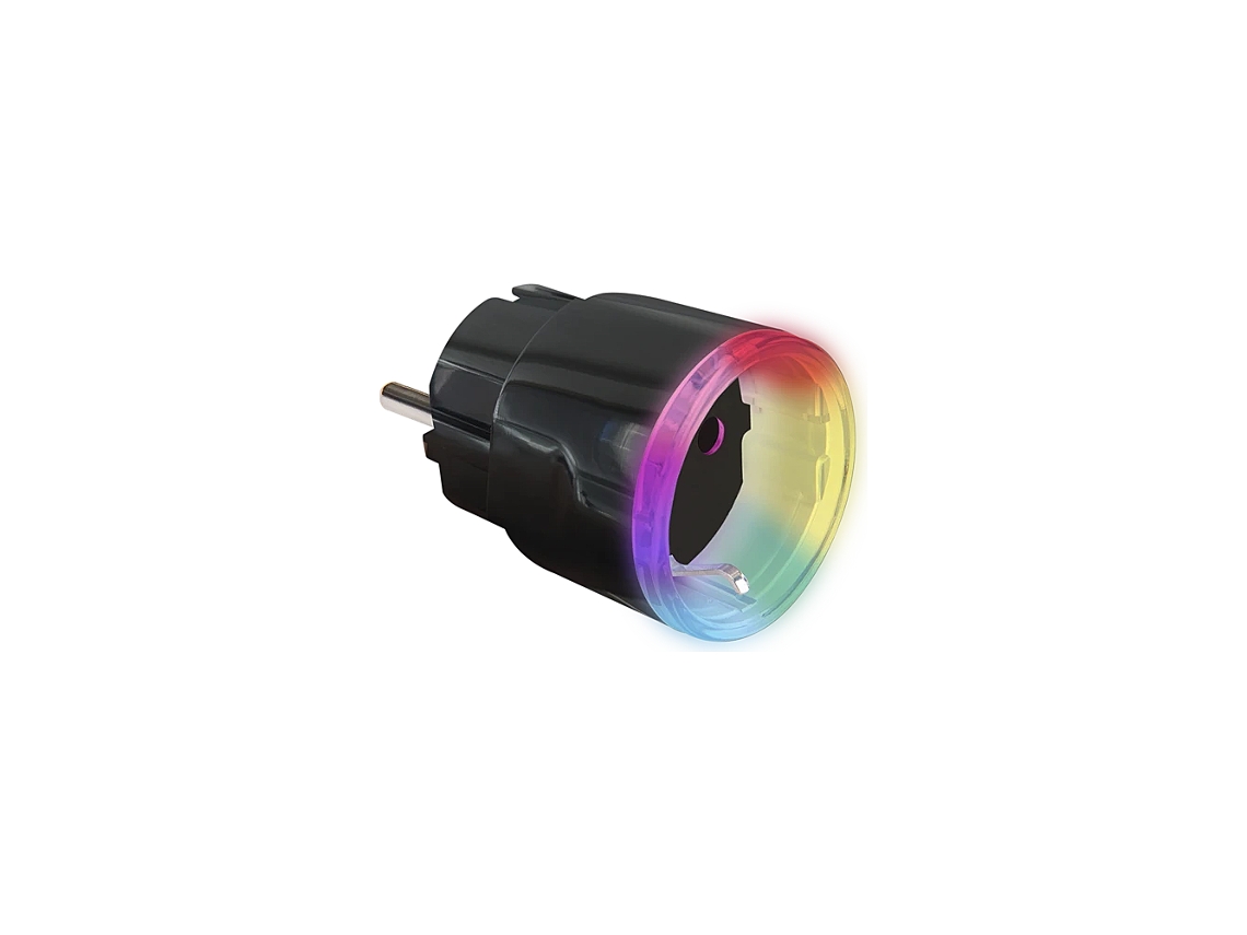 Tomada Inteligente Wifi com Medidor de Consumo e Leds Multicor 230Vac 12A 2500W Preto SHELLY Plus Plug S Black