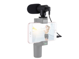 Microfone Profissional De Gravação Estéreo Para 3.5mm Para Dslr Filmadora Dv E Smartphones Preto