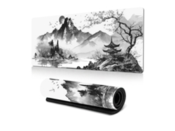 Mousepad Gamer Xxl Estilo Desenho Tinta Antideslizante Ink Wash 30×80×0,3 Cm Dureforward