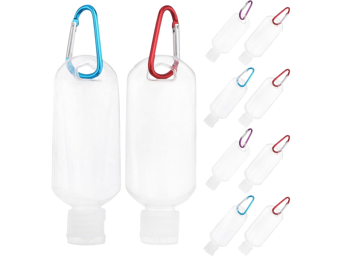 Garrafas de Viagem Recarregáveis 50ml, Prova de Vazamentos, Para Esportes E Viajegens, Pacote Com 10 Unidades.