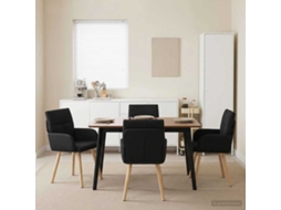 Vidaxl Cadeiras De Jantar 4 Pcs Tecido Preto 60 X 56 X 96 Cm