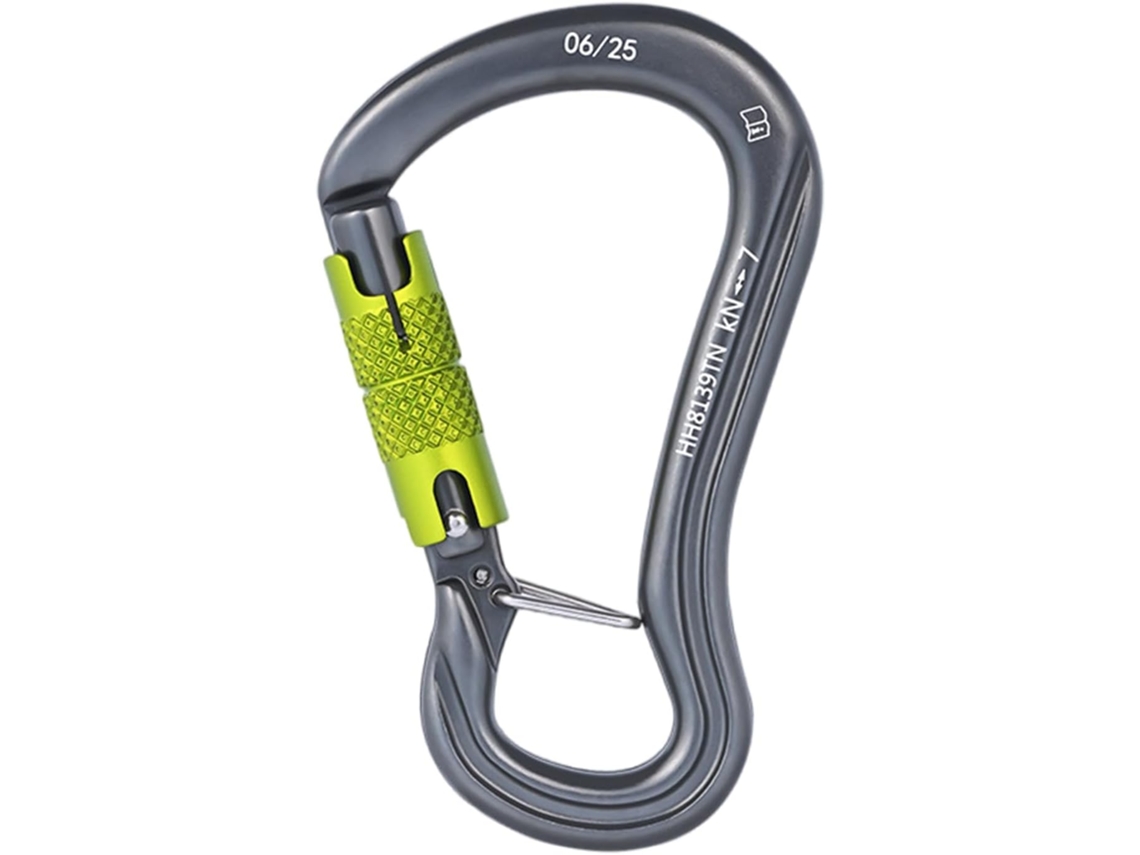 Mosquetão de escalada resistente, modelo pesado, com capa ergonômica