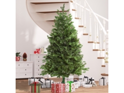 Árvore Artificial De Natal Com Base Dobrável 934 Galhos Pe Tridente E Pvc Individual Festivo Decorativa Exterior Interior Ø105x210cm Verde