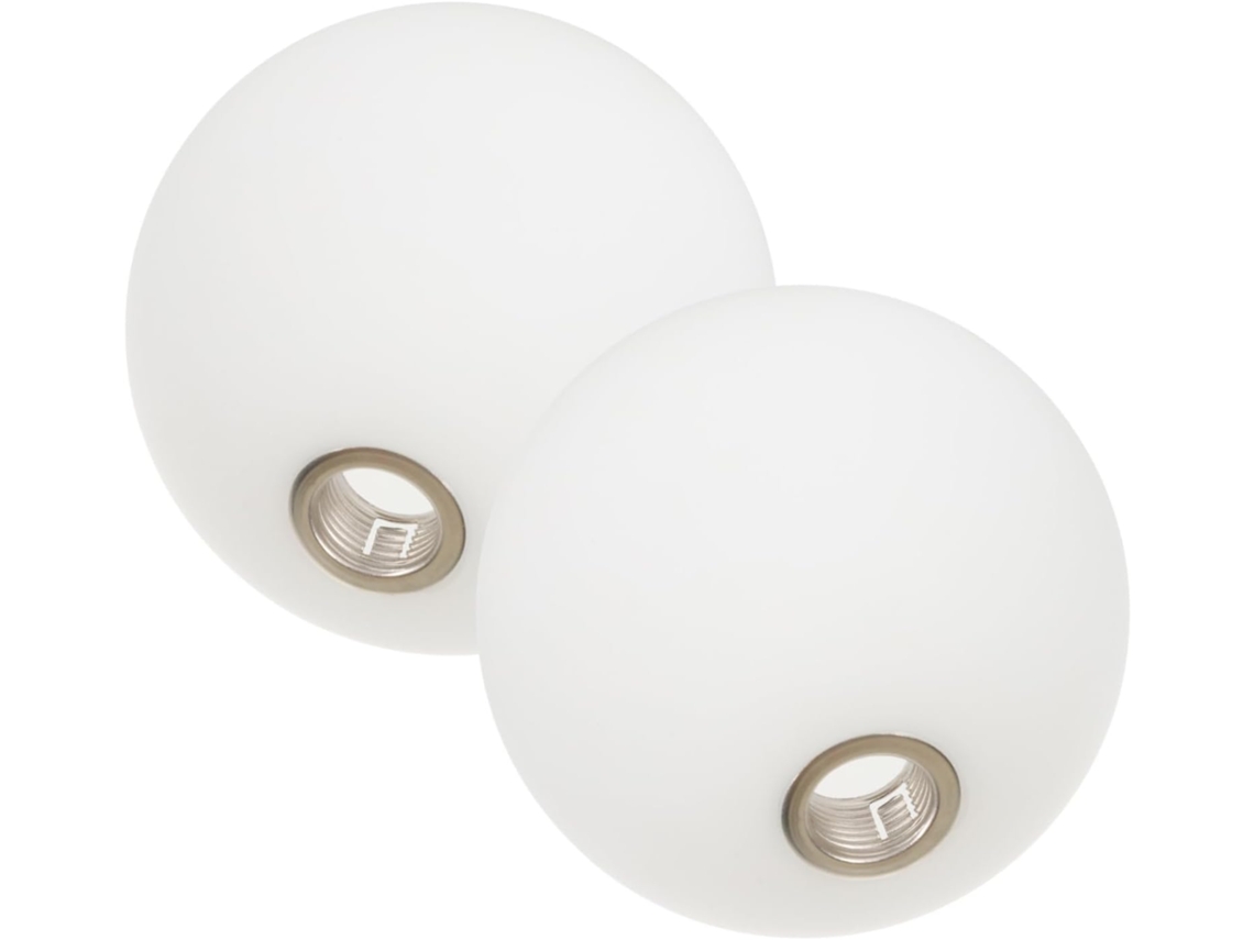 Conjunto de 2 Luminárias Pendentes G9 de Substituição em Vidro Branco em Formato de Bola. SFUSHOS