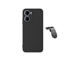 Kit Suporte L Capa Silicone Líquido Phonecare Para Xiaomi Redmi 15a - Preto