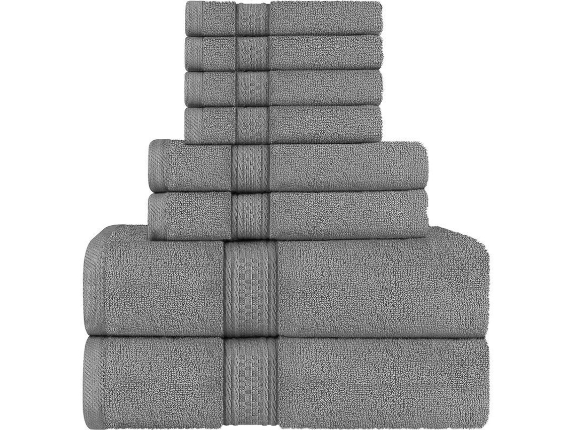 2026 juego de Toallas Grises, 2 Toallas de Baño, 2 Toallas de Manos Y 4 Toallitas, Algodón 600 Gsm Absorbente