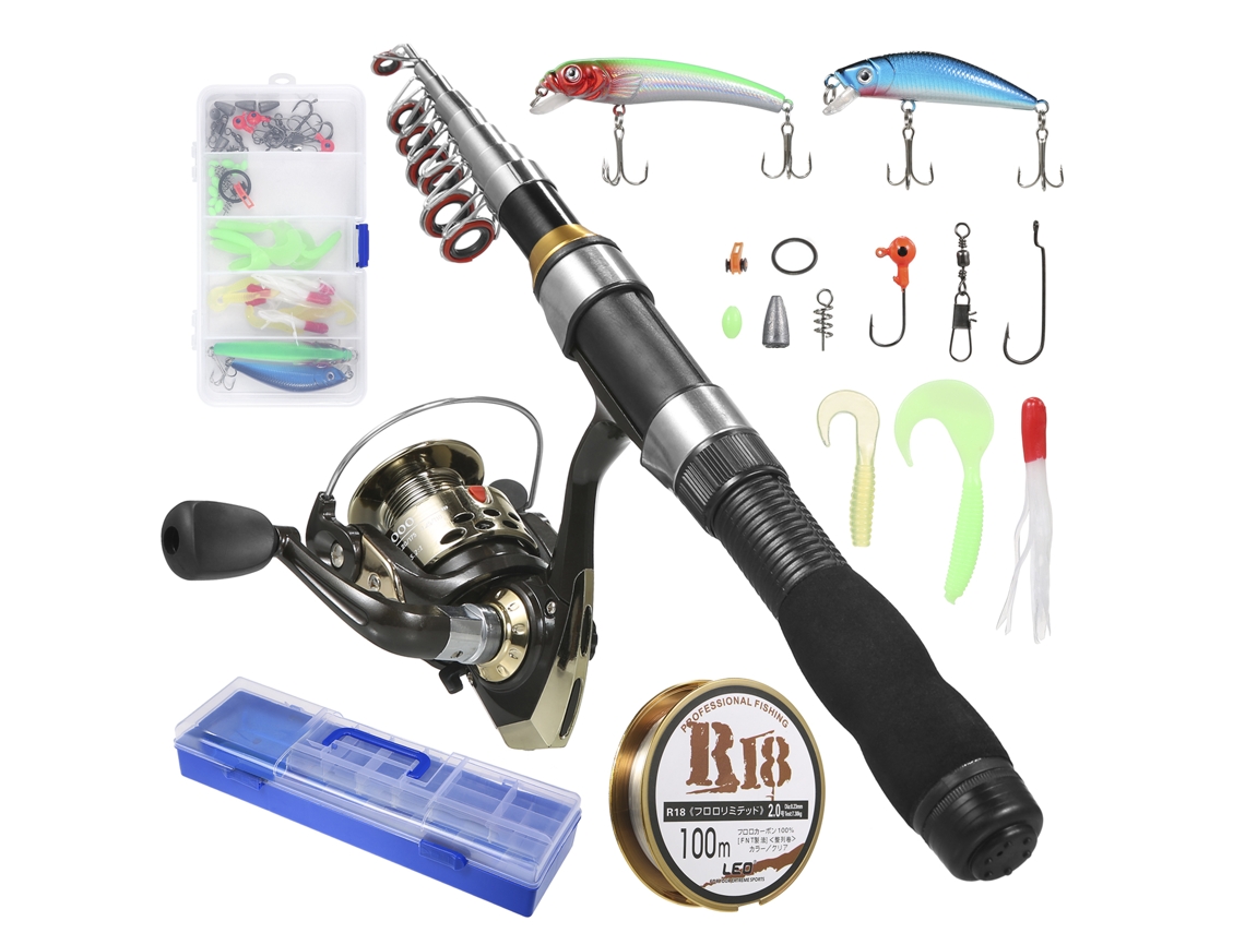 Combo Vara e Molinete de Pesca com Acessórios