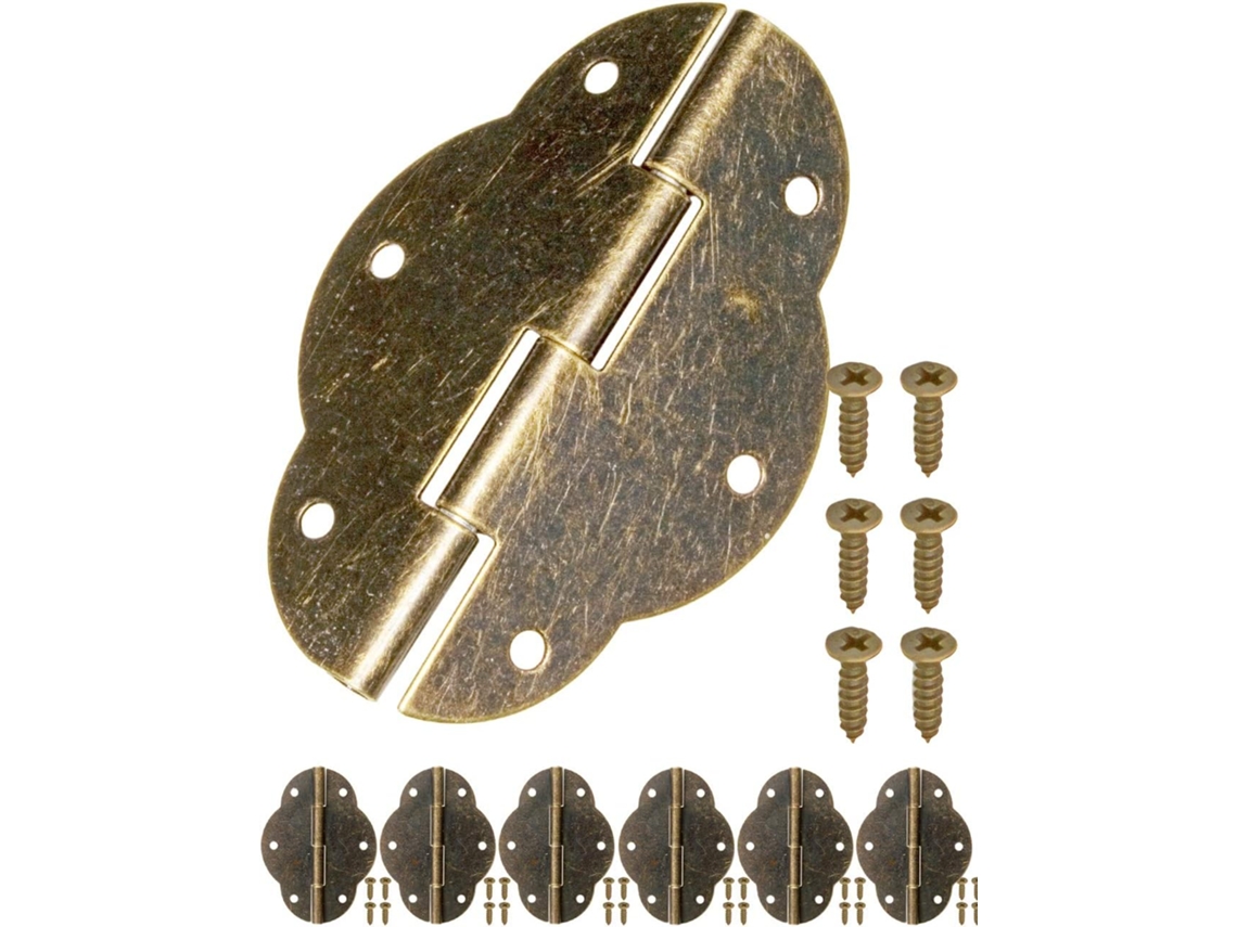 Conjunto De 6 Dobradiças, Acabamento Em Bronze Antigo, Para Armários, Portas, Cômodas E Gavetas, Estilo Retrô, 56 X 42 Mm