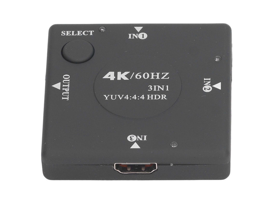 Switcher de Interface Multimídia Mali com HDMI 2.0 3 em 1 Saída 4k 60hz para Home Theater