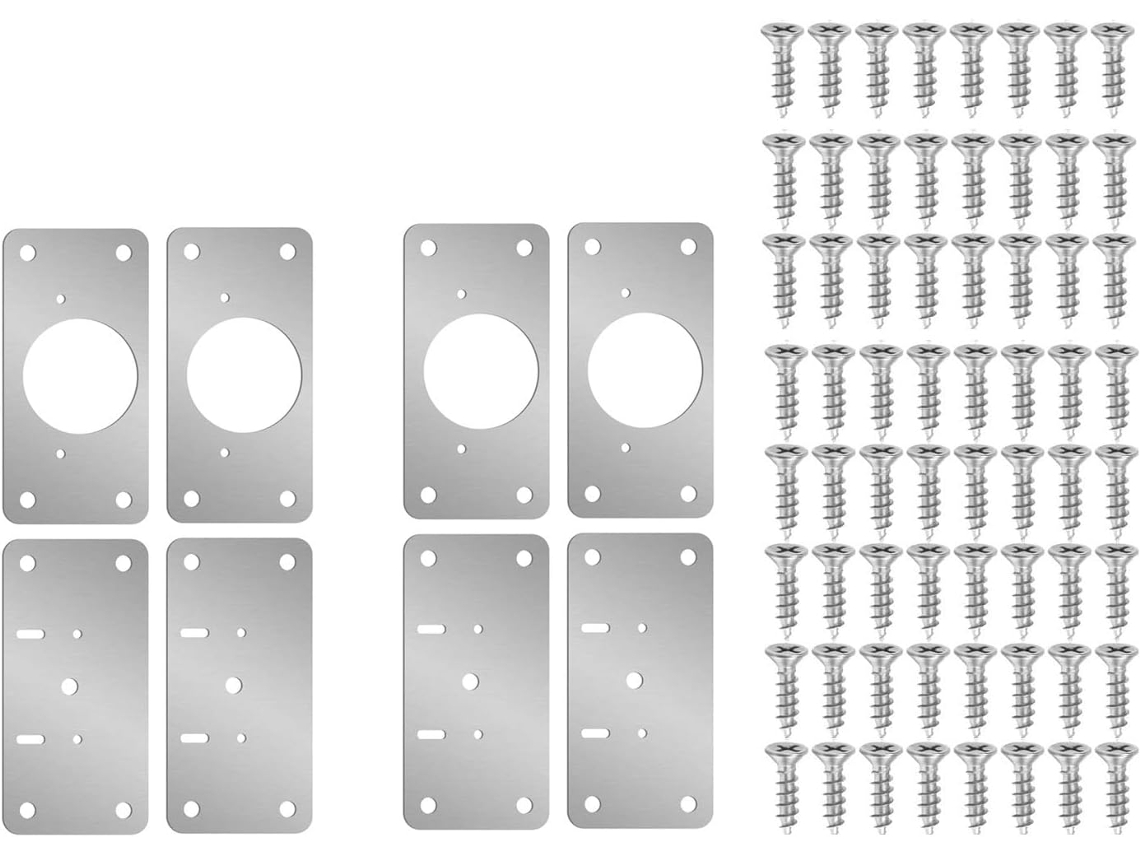 Kit De Reparo Dobradiças 2 4 8 12 Peças Placa Dobradiça Porta Armário, Placa De Fixação Dobradiça Porta Armário Cozinha
