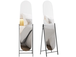 Espelho de Corpo Inteiro com Suporte de Metal 160x40cm Preto S/MARCA