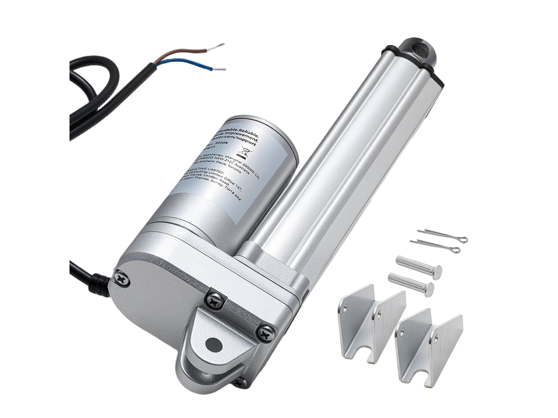 Acionamento Linear 12 V 101,6 Mm Impermeável 3000 N Ip65, 5 Mm/s Prata Vevor