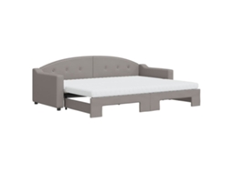 Sofá cama com Gavetão e Colchões 80x200 Cm Tecido Cinza Acastanhado MAISON EXCLUSIVE