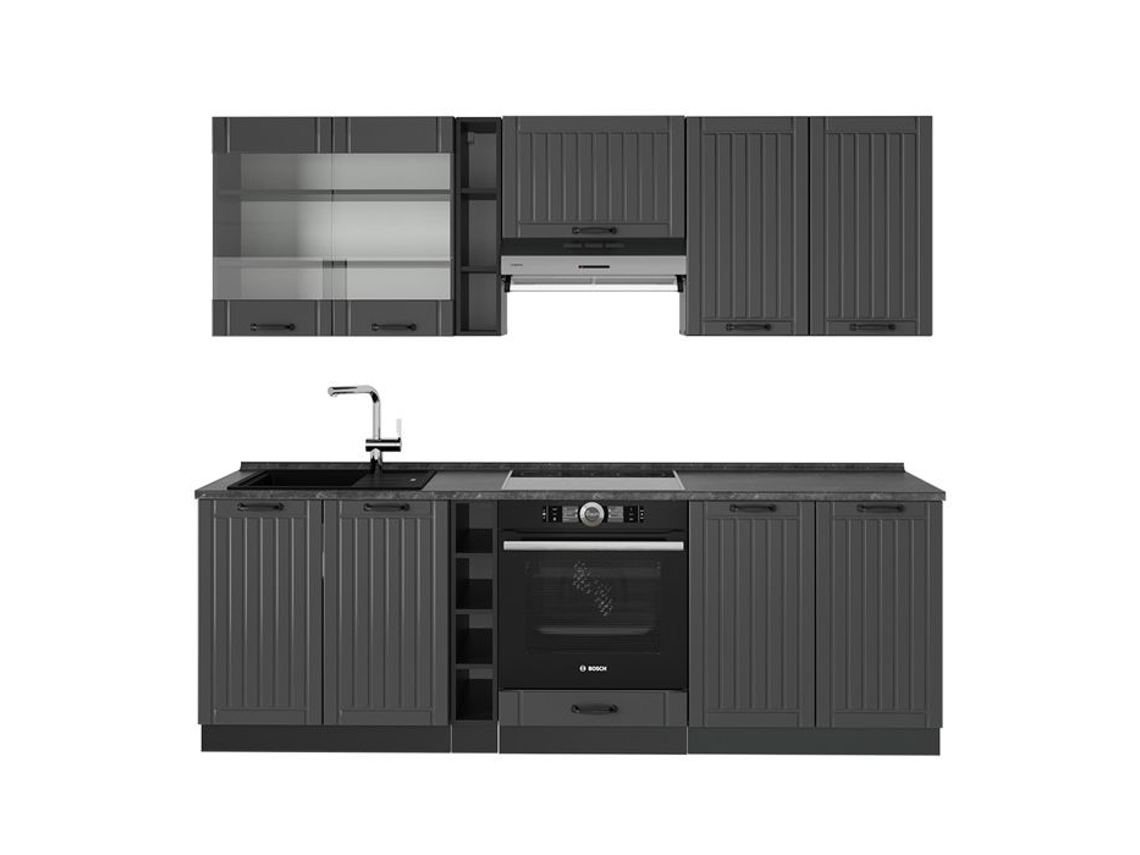 Cuisine Fame Line, 235cm Sem Pt, Cinza Escuro, Antracite, Vicco