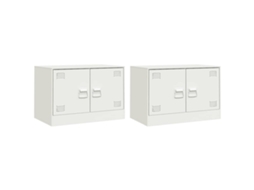 Tv Móveis 2 Peças 67x39x44 Cm Aço Branco MAISON EXCLUSIVE