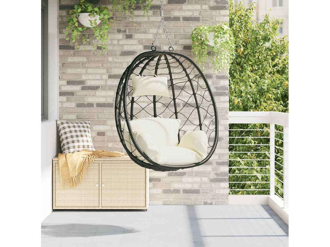 Vidaxl Cadeira Suspensa Tipo Ovo Vime Pe 91,5 X 54,5 X 107 Cm