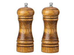 Moedor De Sal E Pimenta Spice Shaker Madeira Maciça Com Moedor De Cerâmica Ajustável Conjunto 2 Peças Aquaforge