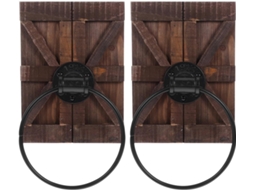 Porta-toalhas De Parede Rústico Em Ferro, 2 Peças, Cor Marrom
