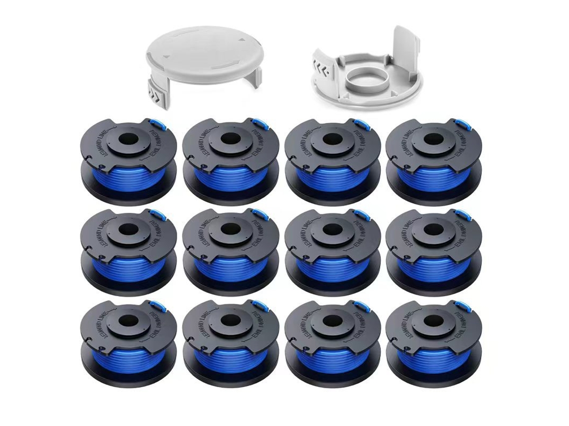 Pacote com 12 Carretéis de Fio com 2 Tampas Aparador de Grama para Ryobi Ac14rl3a/ac14hca HENTEN HOME