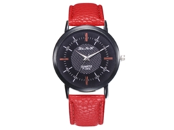 Reloj Analógico Unisex Pareja Cuero Pu Pulsera Quartzo Rojo