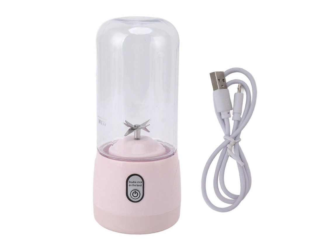 Lurelia Liquidificador Portátil Recarregável Usb, 410 Ml, 6 Lâminas, Aço Inoxidável, Para Sumos, Rosa