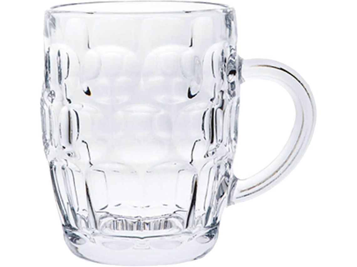 Caneca de Cerveja Clássica, Estilo Antigo de Pub, Alça e Padrão de Covinhas AQUAFORGE