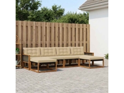 Vidaxl Conjunto De Sofás Para Exterior 6 Unid. Natural E Bege