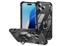 Capa Híbrida Com Anel De Proteção Contra Impactos Para Iphone 17 Pro, Preta.
