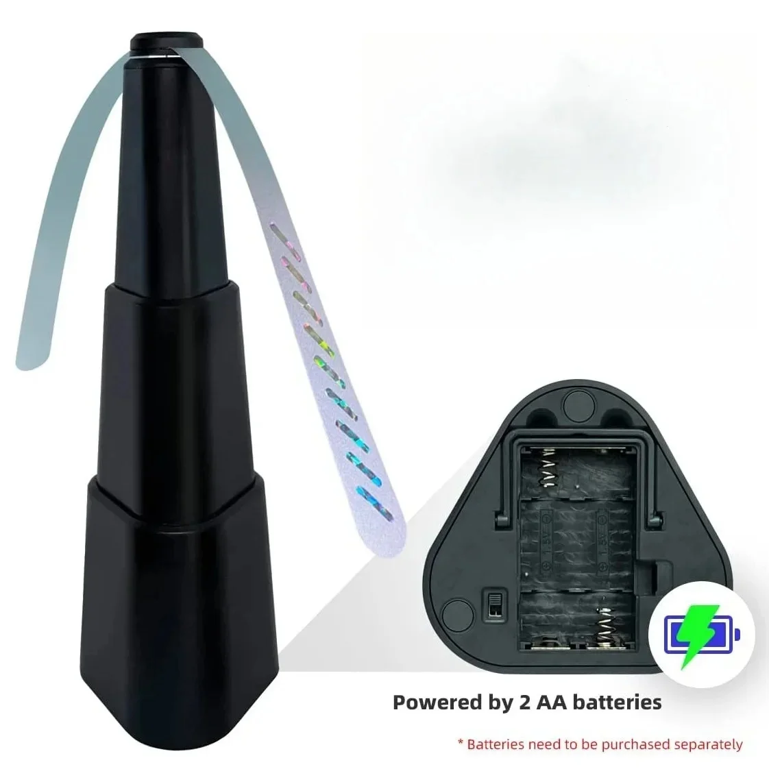 (1 unidade) Ventilador repelente de mosquitos com lâmina retrátil, rotação de 360 graus, adequado para uso interno e externo.