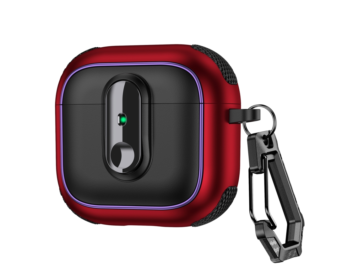 Capa De Silicone Premium Para Airpods4 Com Chaveiro Vermelho Panoona