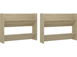 Wall Shoe Cabinet, Wall Shoe Cabinets Vidaxl Marrom Madeira Processada (80 X 18 X 60 Cm)
