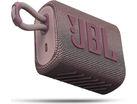 Coluna Bluetooth JBL Go 3 (Autonomia: até 5 h - Rosa)