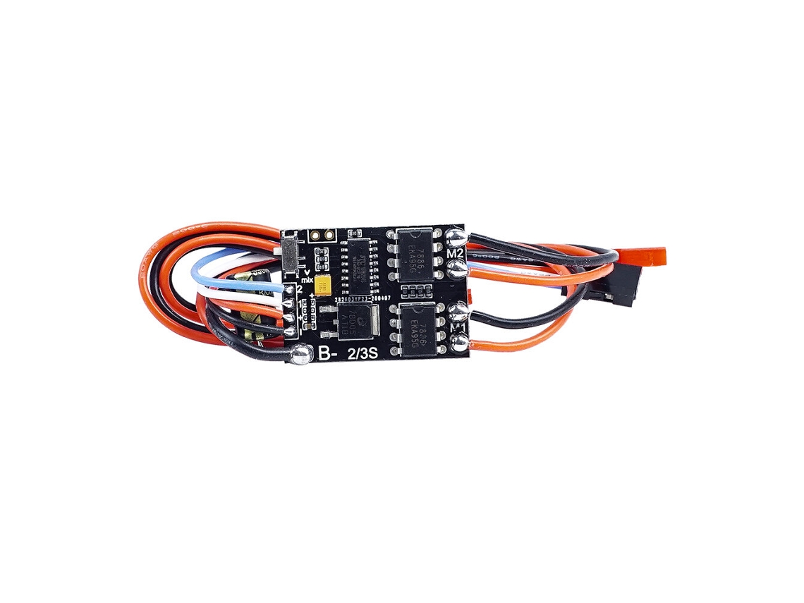 Controlador de Velocidade Flipsky Dual Way 5ax2 para Motores com Escovas de 2 a 3s, Compatível com Motores 130/180 de Automóveis e Aviões Rc. MDUG