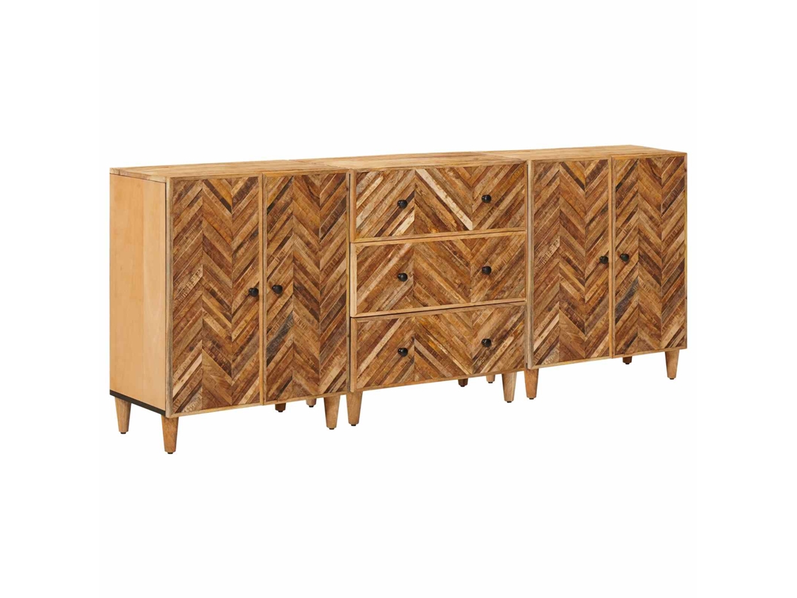 Vidaxl Gabinetes De Armazenamento 3 Unid. 60 X 33,5 X 75 Cm Castanho