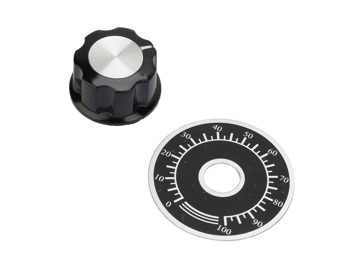 10pçs Botões De Controle Rotativo Potenciômetro Mf A03 + 10pçs Painéis De Escala Dial 0-100