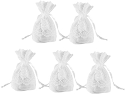 Nuobesty De 10 Saquinhos Para Joias Em Organza Transparente Com Fecho De Cordão De Renda