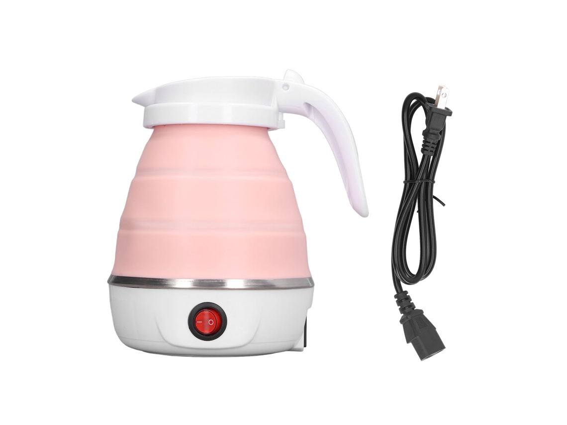 Chaleira elétrica fofável 0.6l 400w portátil para viagem silicone e aço inoxidável 304