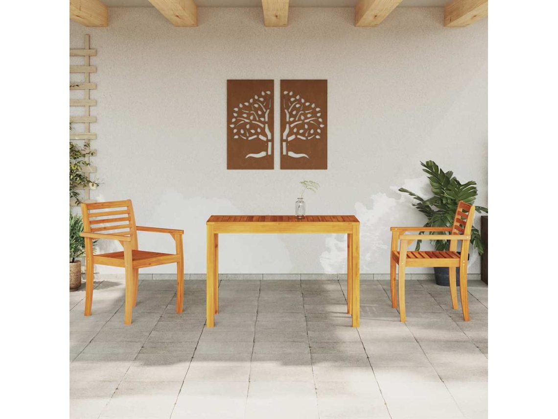 Vidaxl Conjunto de Jantar para Jardim 3 Pcs Castanho