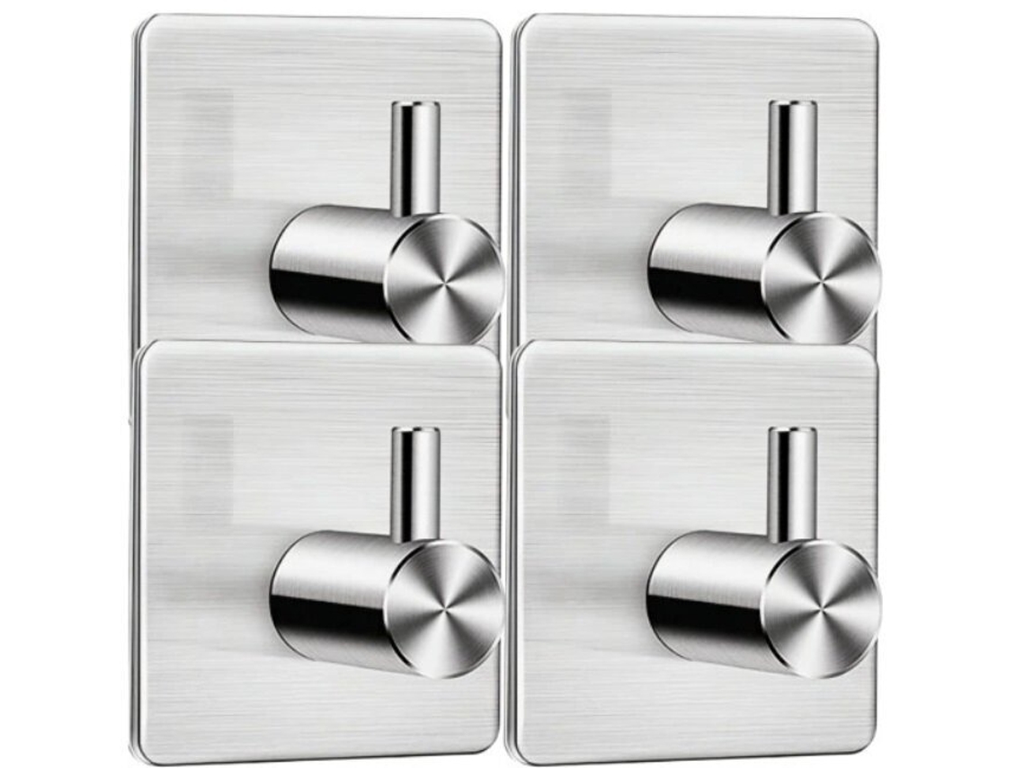 Ganchos Adesivos Prata 4 Pcs ZYBLSSBB