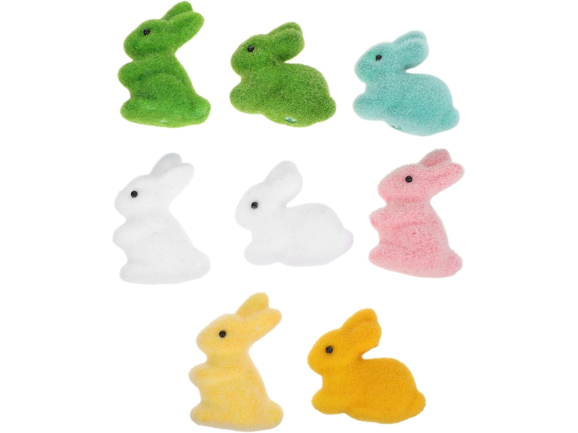 Conjunto De 8 Estatuetas Coelhinhos Da Páscoa