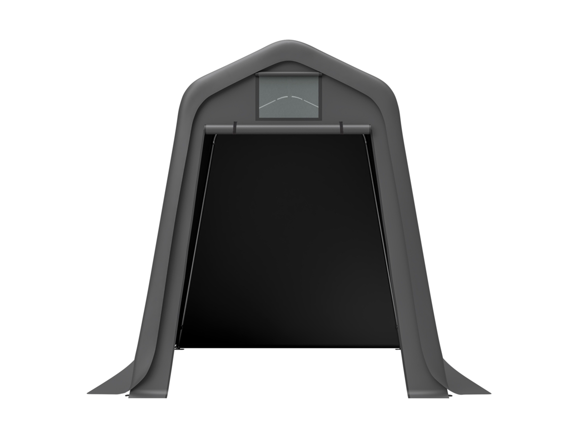 Casinha De Arrumação 245x183x217cm Cinza Utilização Versátil Como Casinha De Jardim, Abrigo Para Bicicletas Ou Garagem BAGOLY