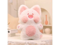 Mali boneca de Pelúcia Gato Dudu Fofa Cartoon Algodão Pp Macia 40cm Rosa Branco para Crianças