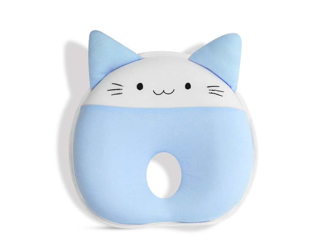 Travesseiro De Espuma Viscoelástica Para Bebê Previne Cabeça Chata Azul Yunzii