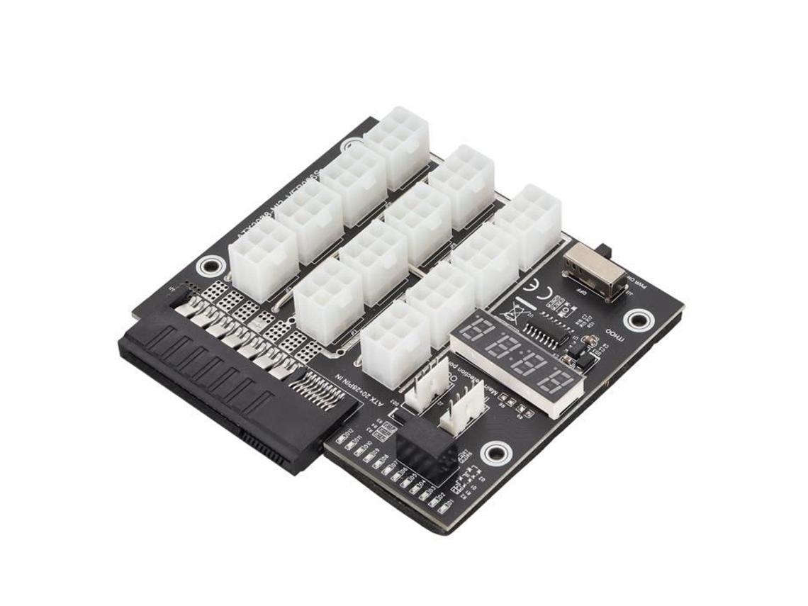 HURRISE Mining Gpu Board 12 Portas 6Pin Led Voltage Display 2200Watts Module 12V Psu Fonte de Alimentação 800W Mainboard para Gpu