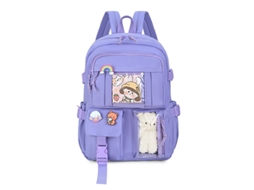 Mochila Fofa E Estética Kawaii Para Meninas Adolescentes ideal Para Alunos Do Ensino Básico E Secundário, Viagens. Roxo Hexinyigjly