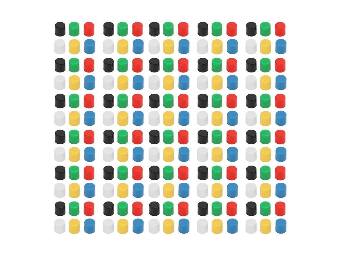 180 capas de botão de pressão para breadboard, 6 cores, ABS plástico